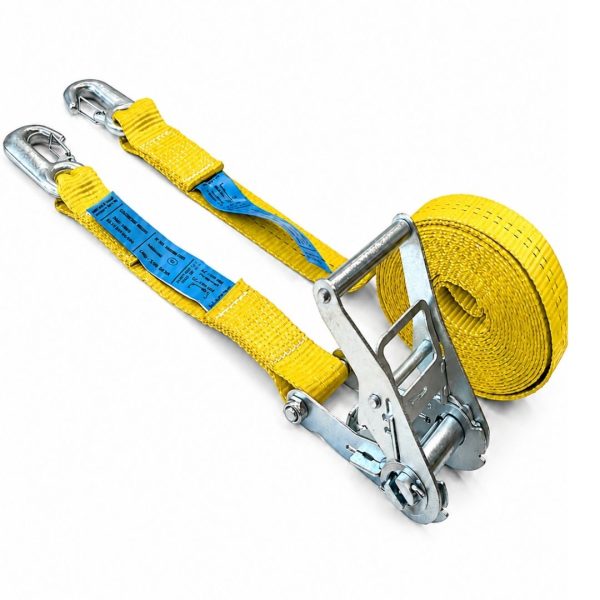 sangle d'Arrimage largeur 35 mm EN 12195-2, avec crochets linguet. jaune