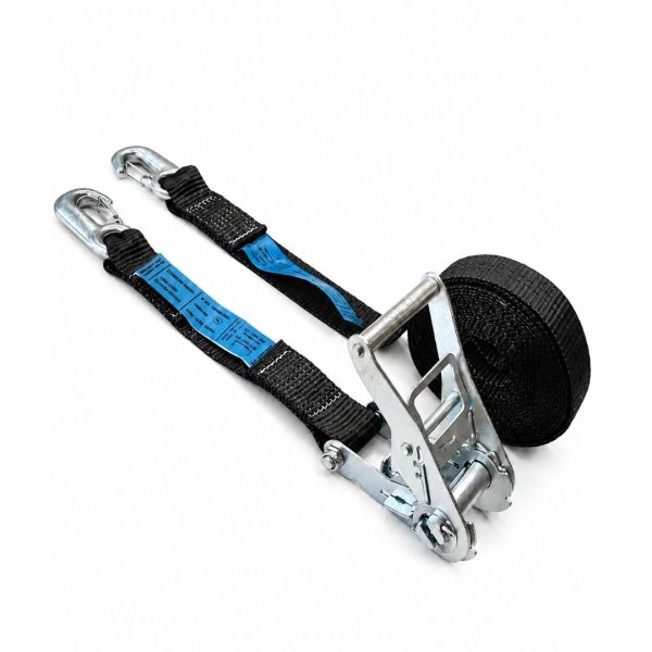 sangle d'Arrimage largeur 35 mm EN 12195-2, avec crochets linguet. noire