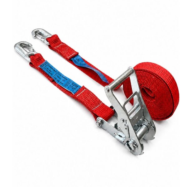 sangle d'Arrimage largeur 35 mm EN 12195-2, avec crochets linguet. rouge