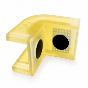 coin de protection polyuréthane aimanté pour angles vifs. détail aimants coté