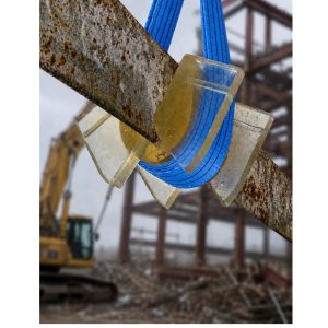 Coin de protection polyuréthane flexible. levage poutre métallique chantier