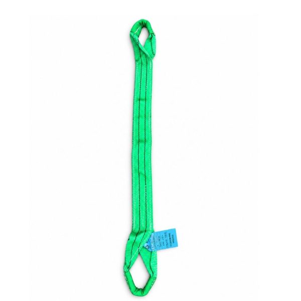 Elingue Sangle plate CMU 2 tonnes, verte, boucles chantournées